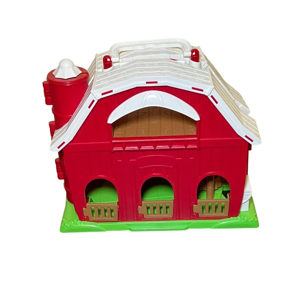 Aigybobo Big Barn Toys Farm Animals Kids 12m+ Red New 11pc Playset HA-Barn Toys